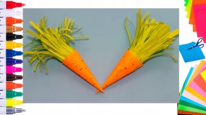 Как сделать Морковку из бумаги, детские простые поделки своими руками в детский сад и в школу