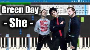 Green Day - She [Piano Tutorial | Sheets | MIDI] Synthesia