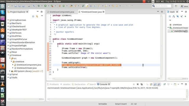 Prog. Project - Image of a sin(x) wave - (J Graphics) смотреть онлайн