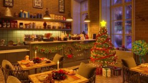 ?Pождественская атмосфера: Зимняя кофейня рождественская атмосфера с джазовой музыкой