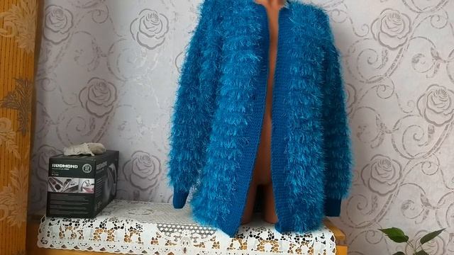 Пушистый, бирюзовый кардиган смотреть онлайн