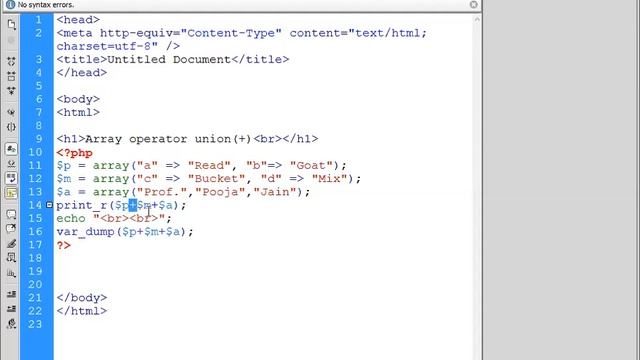 array operator in php Part 21