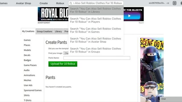You Can Now Upload And Sell Roblox Clothes For 10 Robux? смотреть онлайн