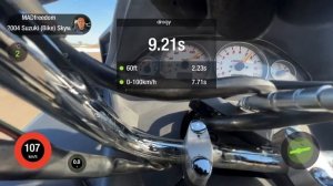 Suzuki Skywave 400 разгон до 100 км/час (7.71сек)