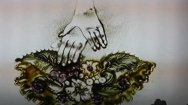 песочное шоу из цветного песка/ песочная анимация/ рисование песком