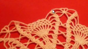 Салфетка с ананасами и листиками крючком