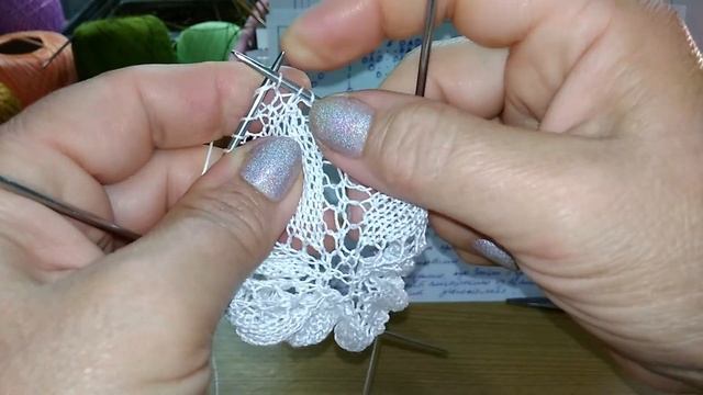 Ажурные салфетки спицами. Салфетка  7. Часть 1.