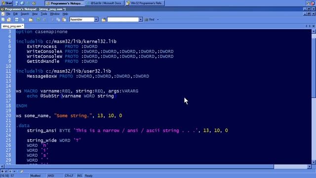 MASM - Macros and Wide Unicode Strings (32-bit)