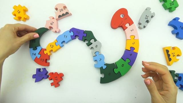 Мультик-видео для детей. Пазл Динозаврик, учим цифры и цвета. смотреть онлайн