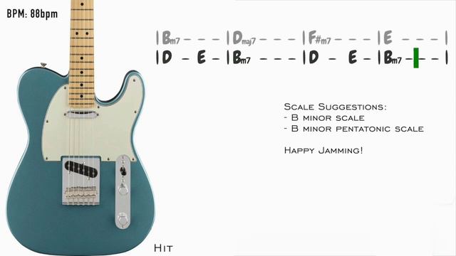 Funky Smooth Groove Guitar Backing Track Jam In B Minor