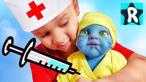 Bad Baby Малыш АВАТАР Плачет ЗЛАЯ КУКЛА Беби бон хочет сделать УКОЛ Baby Born Doll Avatar crying