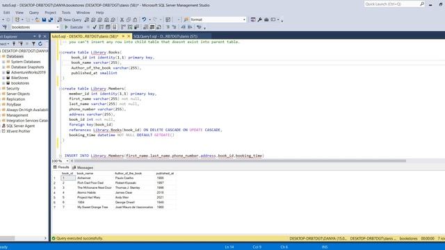 5)Primary Key-Foreign Key-Insert values into table in Ms SQL server смотреть онлайн