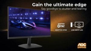 AOC 24G15N 24" Gaming Monitor, Full HD 1920x1080, 180Hz 1ms, 1x HDMI 2.0, 1x Display Port