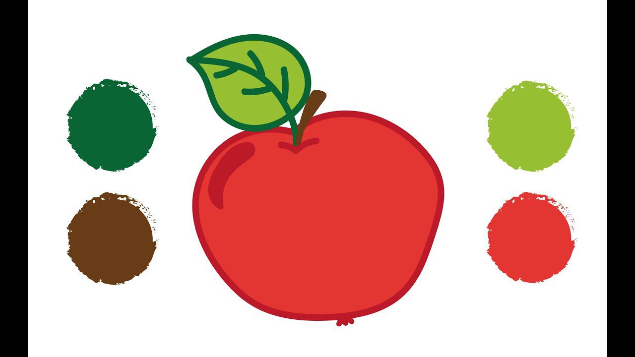 Как нарисовать ЯБЛОКО / Раскраска ЯБЛОКО / Краски Раскраски / How to draw APPLE смотреть онлайн