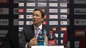 Скандальная пресс-конференция тренера ХК "Торпедо" (Петерис Скудра)
