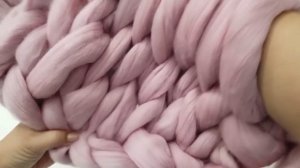 Вяжем плед из гиперобьемной пряжи из шерсти мериноса  1 часть