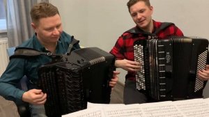 дуэт баянистов! - пьеса "Французский визит" комп. А. Корчевой