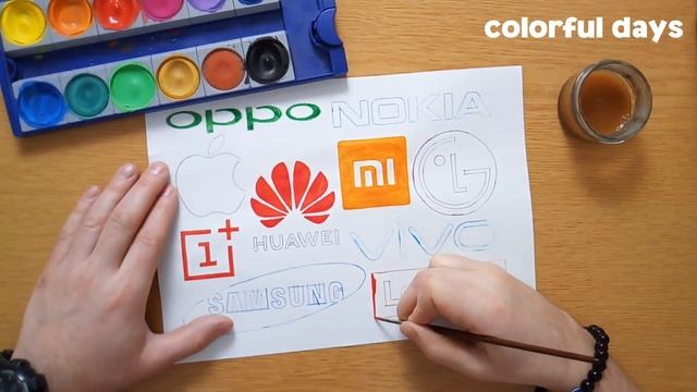 TOP 10 smartphone logos - Logo drawing (Samsung, LG, Apple, Nokia, Huawei, Lenovo, Oppo ...etc) смотреть онлайн
