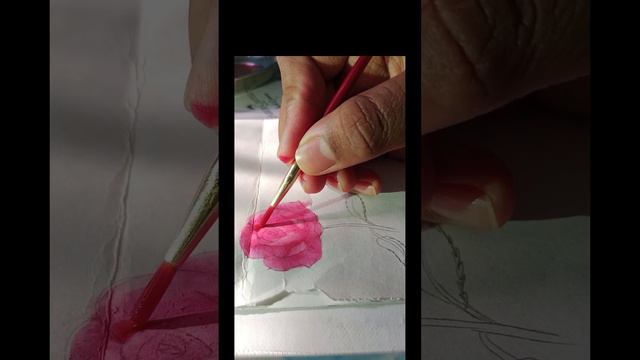 painting Rose 🌹 from aalta and watercolor #shots #rose#watercolor #painting #art