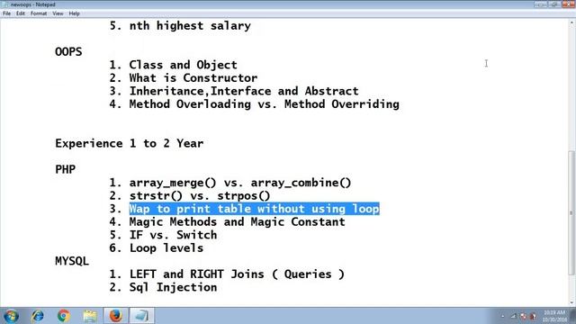 php interview questions and answers for freshers ( 0 to 2 Years Exp )