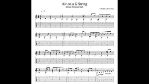 Johann Sebastian Bach: Air on a G String with tablature/sheet music for solo fingerstyle guitar