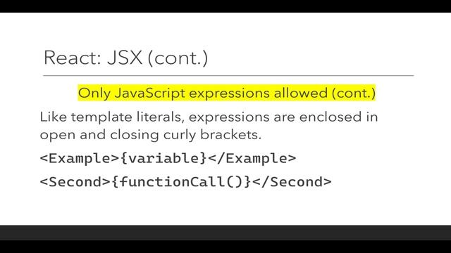 Mobile Development: React: JSX