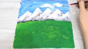 РАЗВИВАШКА для детей и родителей! Картина "Великие горы " // Акриловая живопись! Рисование