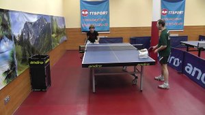 настольный теннис - обучение - прием мяча падающего за боковую линию