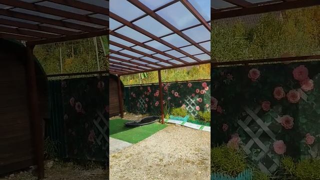 Навес для машины из профильной трубы и сотового поликарбоната своими руками. смотреть онлайн