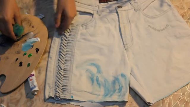 HandMade, переделка шорт в стиле "Морская волна". смотреть онлайн