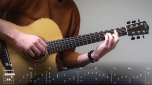 A Town with an Ocean View - Kiki's Delivery Service (fingerstyle guitar) | TABS + Chords