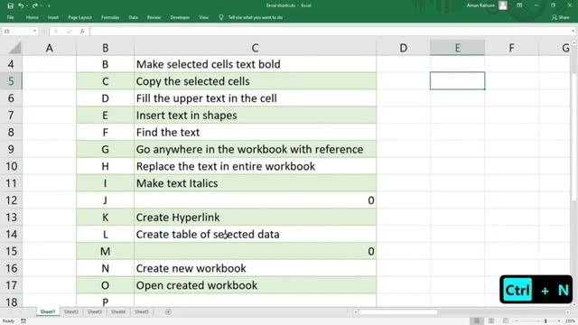 MS Excel Shortcuts Ctrl+A to Ctrl+Z | All Excel Shortcuts