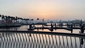 Dubai Creek Harbour Sunset. instagram point in Dubai. Набережная Creek Harbour  на закате.