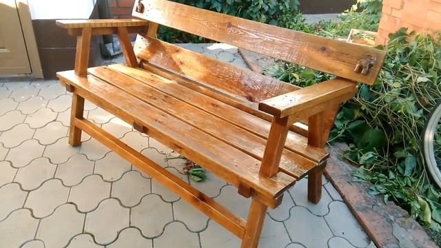 Скамейка из дерева для дома... смотреть онлайн