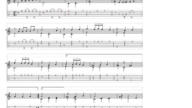 Parisian Waltz Uke Fingerstyle Tabs By Tatiana Stachak 烏克麗麗指彈曲譜如歌的巴黎華爾茲