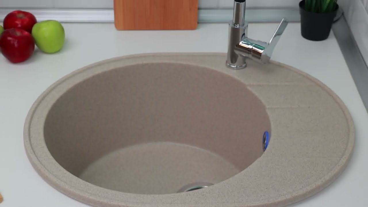 Кухонная мойка из искусственного камня Агна,  Alcora, матовая, цвет карамель