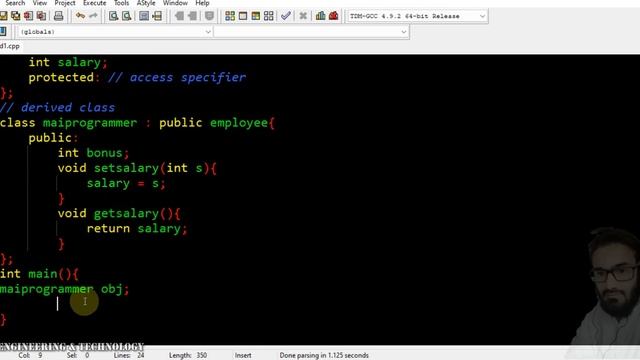 Object Oriented Programming | C++ OOP | Lecture 9 | Protected Access modifier | CSE |Pashto Languag