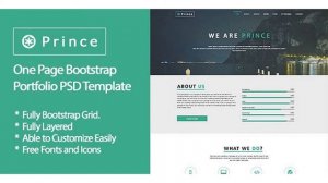 Prince - One Page Bootstrap Portfolio PSD Template | Themeforest Website Templates and Themes