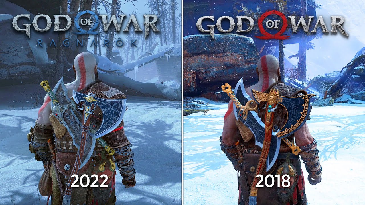 God of War Ragnarok vs God of War 2018 -  Сравнение физики и деталей