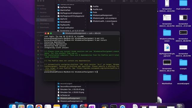 How to create pod file? Install and update pod using terminal