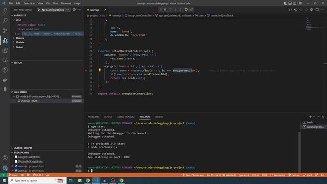 Debugging A Simple Node.js Project Using VSCode