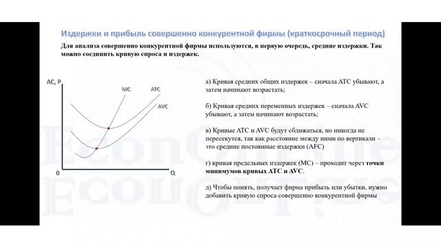 Фирма в условиях совершенной конкуренции краткий обзор