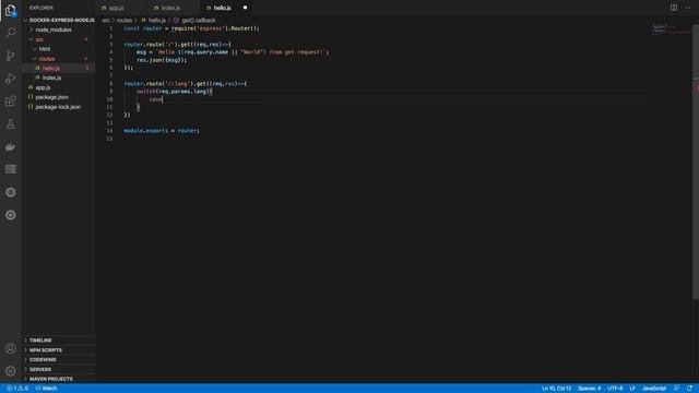Learning - Service with 4 endpoints with NodeJs in Docker Container