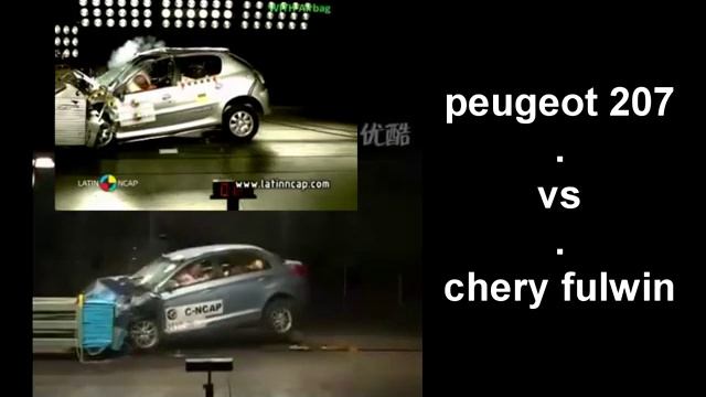 peugeot 207 vs chery fulwin (crash test) смотреть онлайн