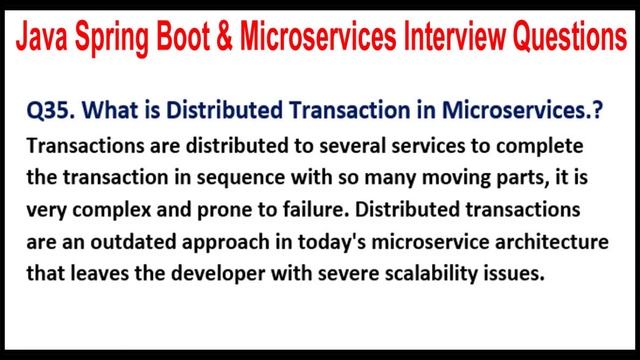 Java Spring Boot & Microservices Interview | Q35.What Is Distributed Transaction In Microservices.?