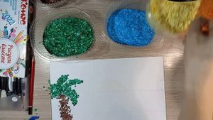 Мастер-класс для детей, аппликация из бумажной крошки "Летнее настроение"