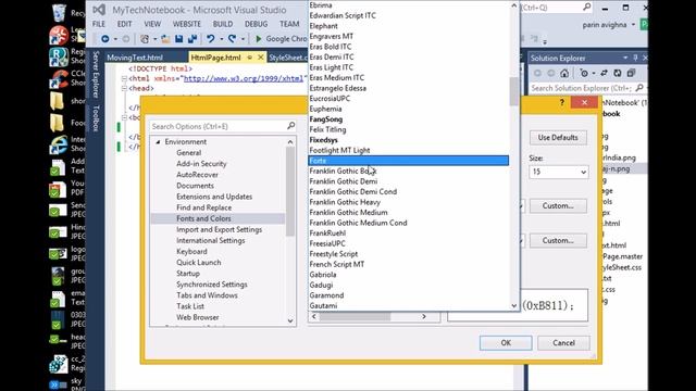 How to change Font Size and Font Style in Visual Studio смотреть онлайн