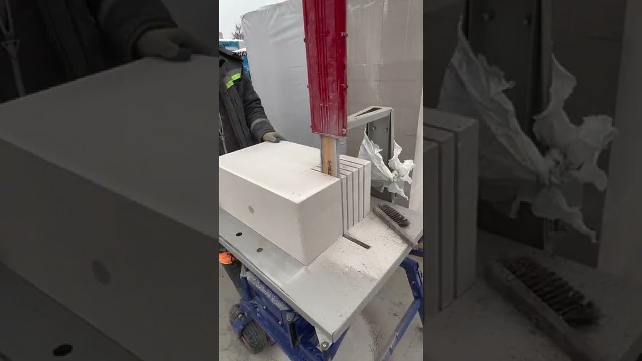 Пилим газобетон на станке смотреть онлайн