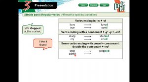 Simple Past affirmative Regular Verbs