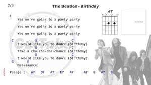 BIRTHDAY 🎂 - The Beatles ( Lyrics - GUITAR Chords 🎸- Karaoke )